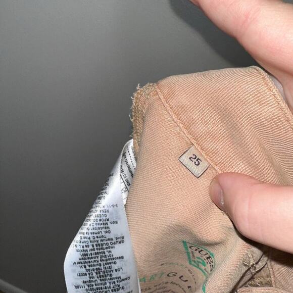 Guess Tan Cargo Jogger Pants Size 25 | Tencel Utility Zip Hem Street Style - Picture 3 of 7